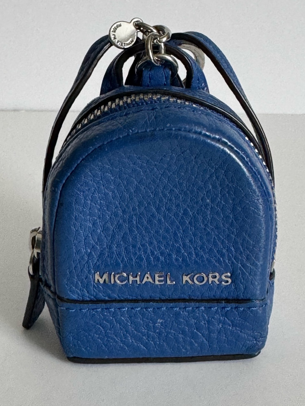 Michael Kors Royal Blue Mini Backpack Charm. 2 1/2 inches tall and 2 inches wide